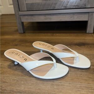 Unisa White Kitten Heel Sandals